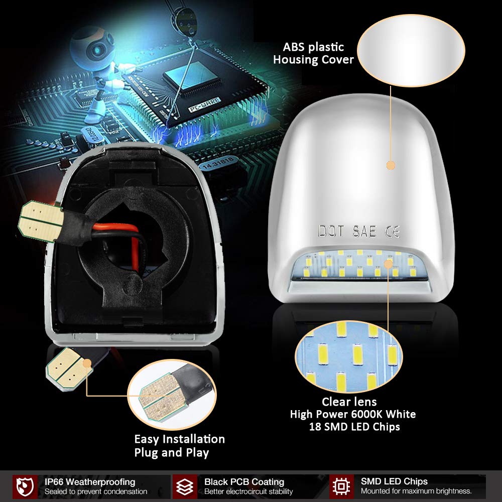 D-Lumina license plate light IP66 waterproof design for all-weather use
