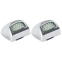 D-Lumina chrome LED license plate light right-side assembly boosts rear illumination