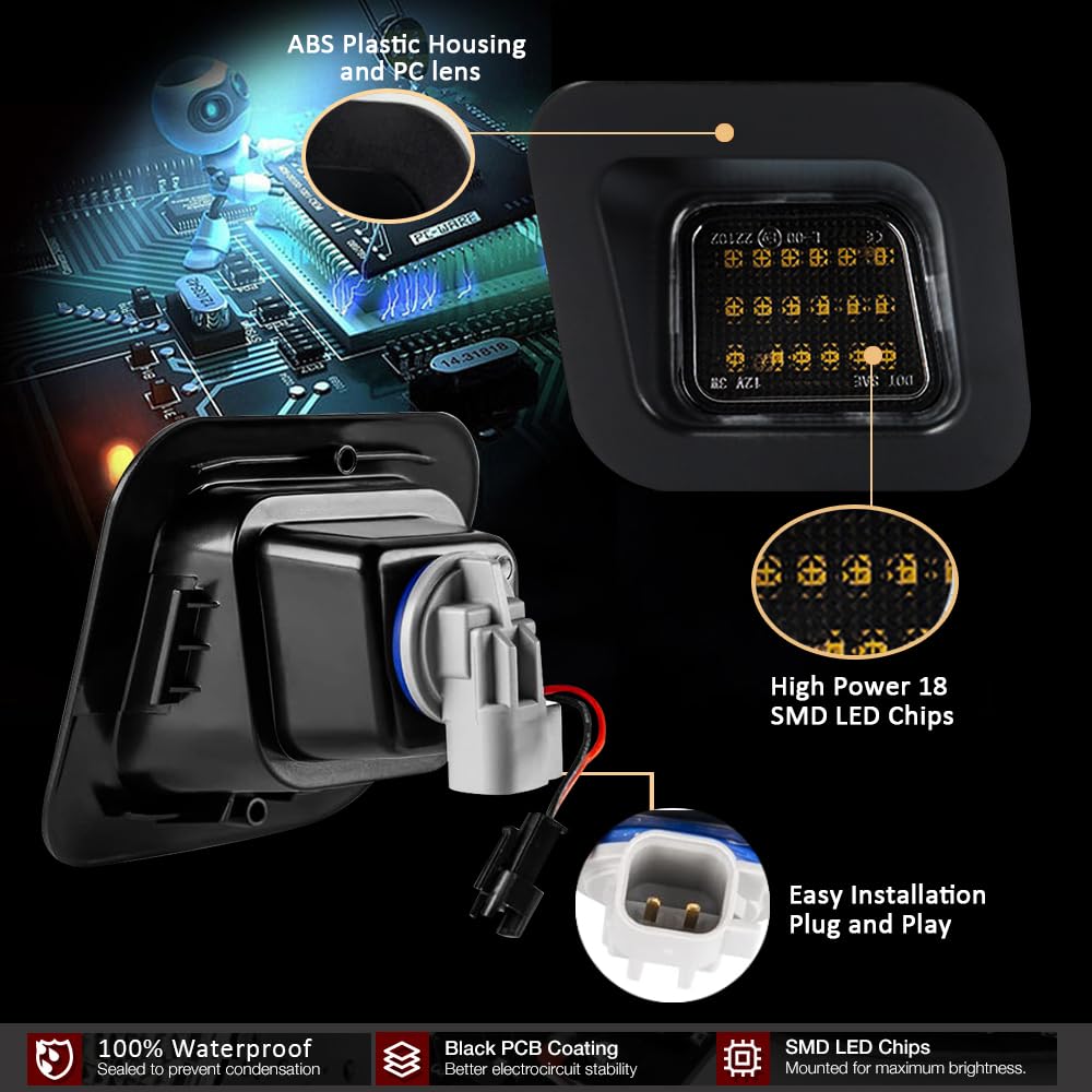 D-Lumina license plate light with stainless retainer clips secures position.