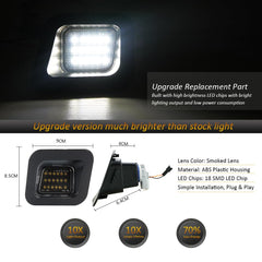 D-Lumina smoked-lens license plate light on the right side enhances rear visibility.