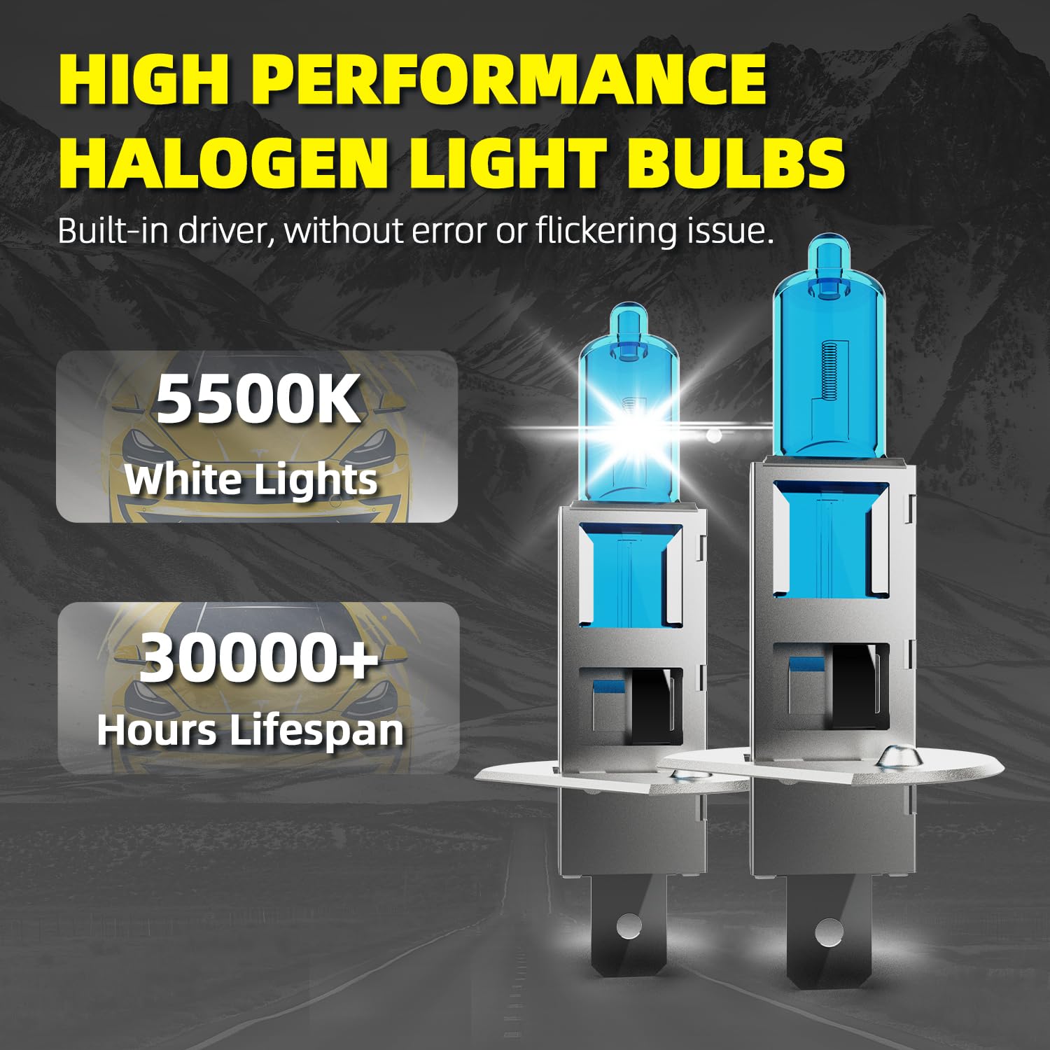 DMEPUGI H1 H11 headlight bulbs provide wider, clearer illumination.