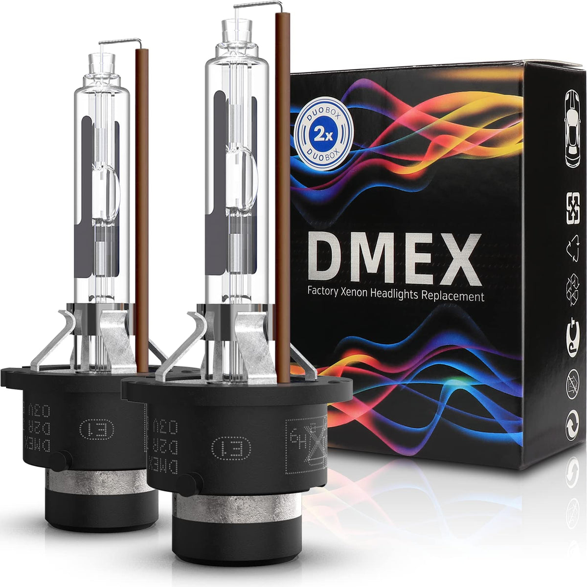 DMEX D2R 4300K bulbs show a crisp beam pattern for better night visibility