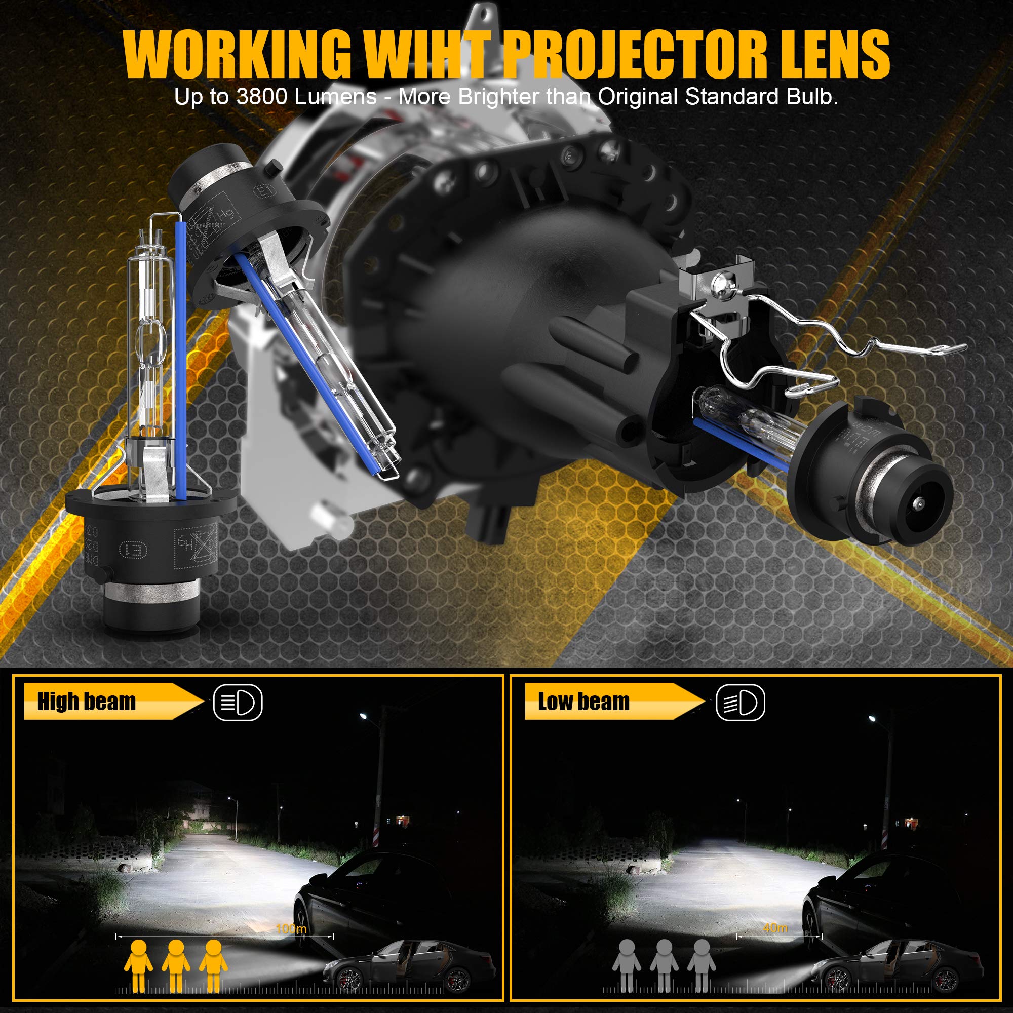 DMEX D2S HID bulb showing brightness boost for night driving