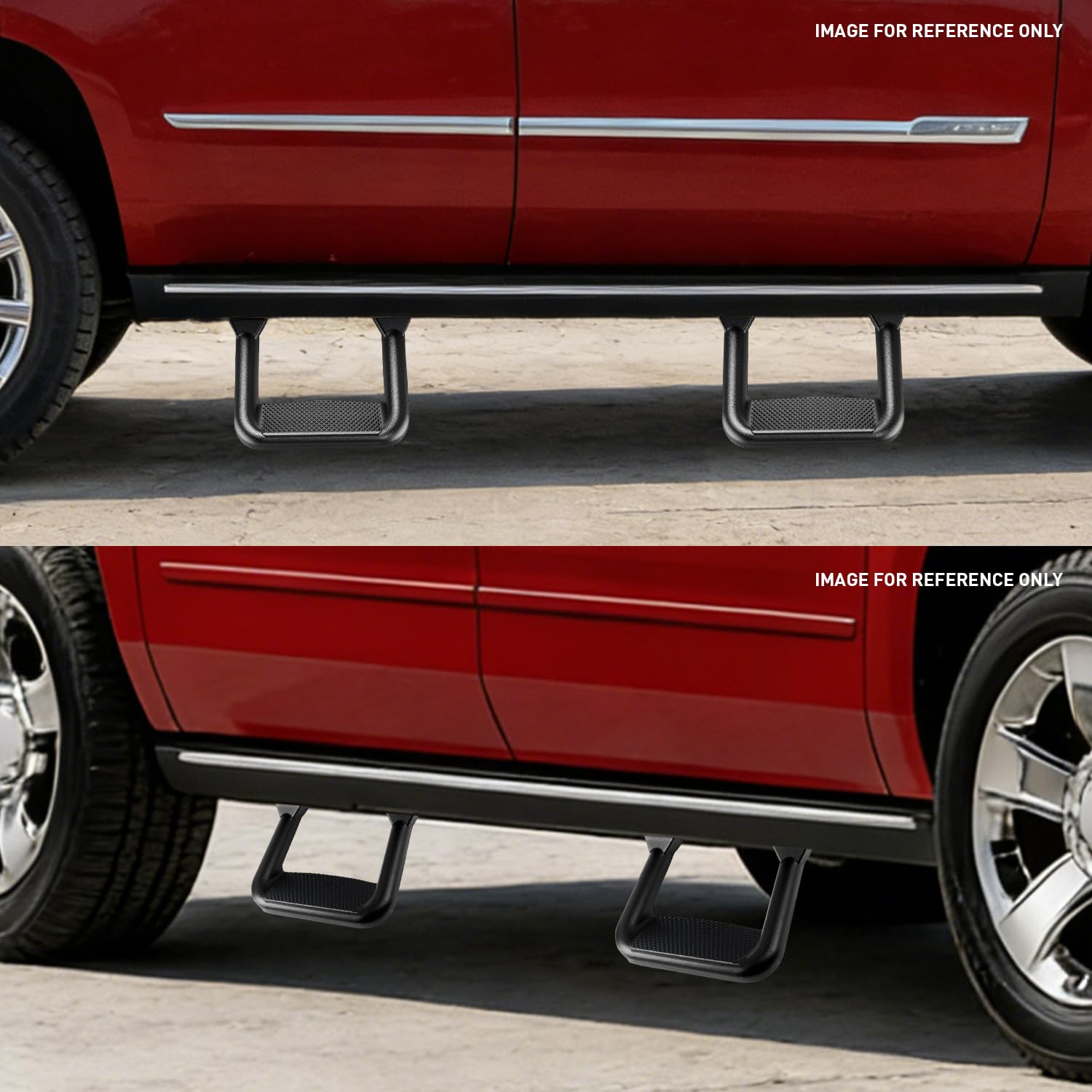 DNA Motoring 1-inch stirrup steps offer stable vehicle access.