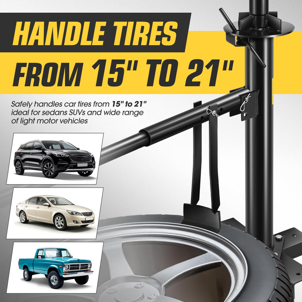DNA Motoring 15-21 inch tire compatibility fits sedans and SUVs with ease