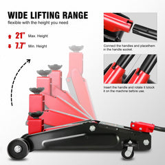 DNA Motoring 3 Ton Floor Jack saddle with rubber pad for stability and protection.