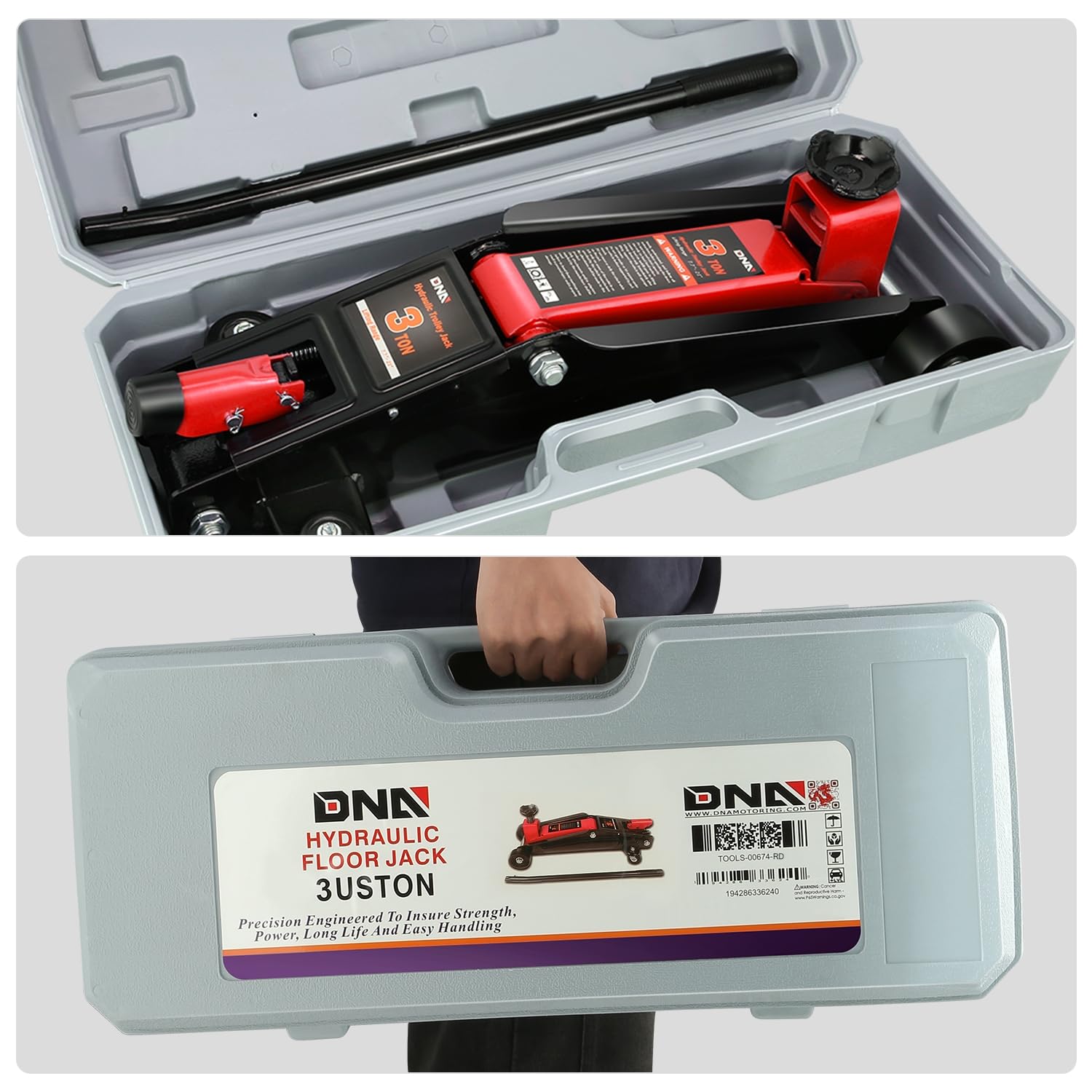 DNA Motoring 3 Ton Floor Jack fits most cars, trucks, and SUVs for general use.