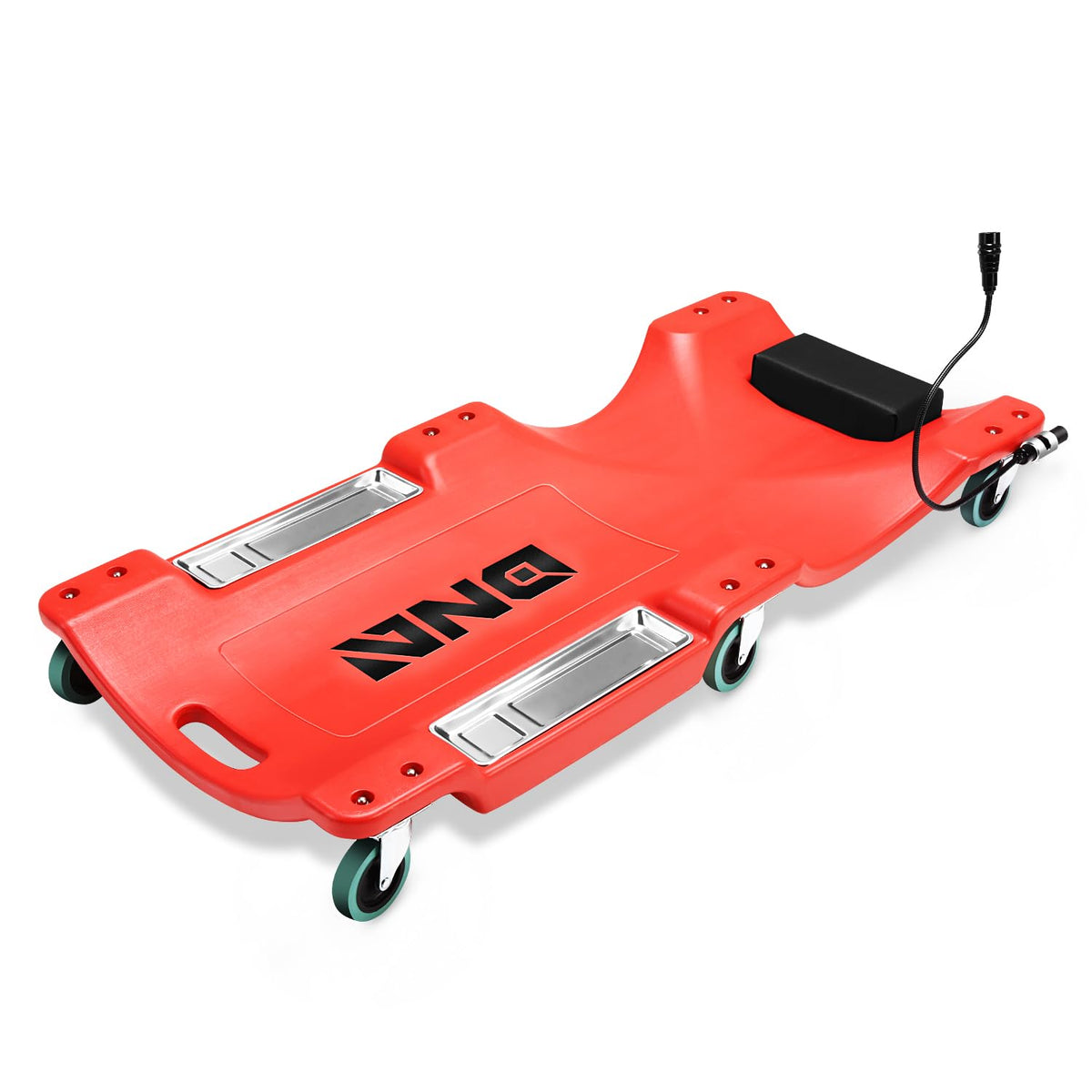 DNA Motoring 40-inch creeper with LED light for better under-vehicle visibility.