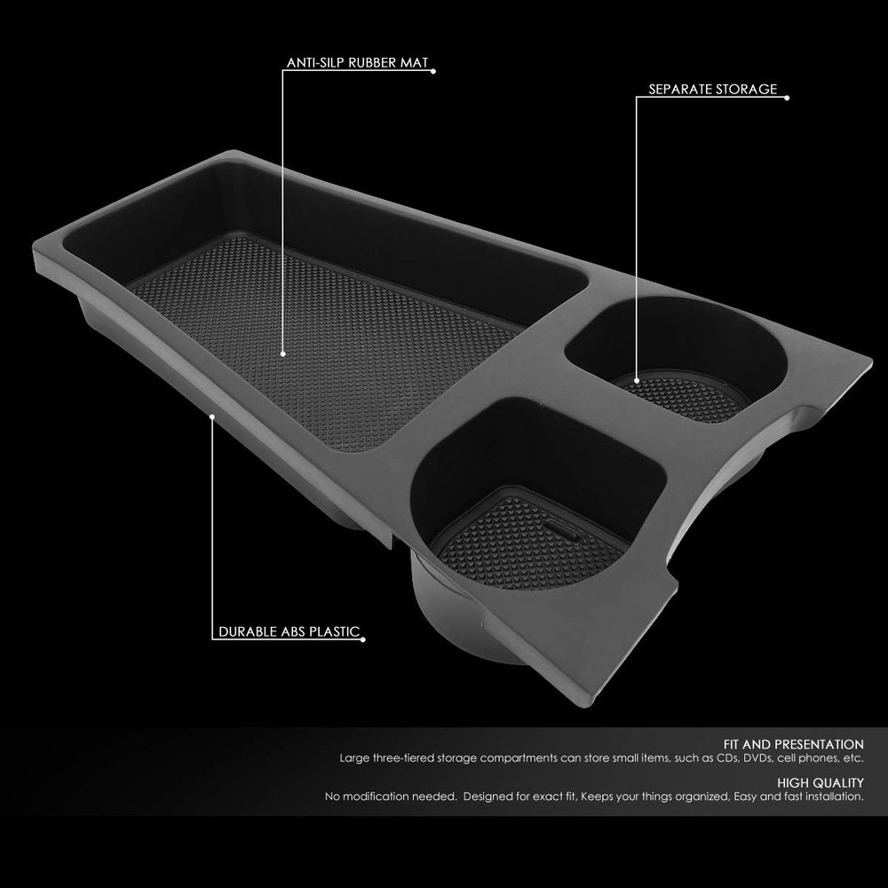 DNA MOTORING removable center console box with silicone mats for non-slip cleaning.