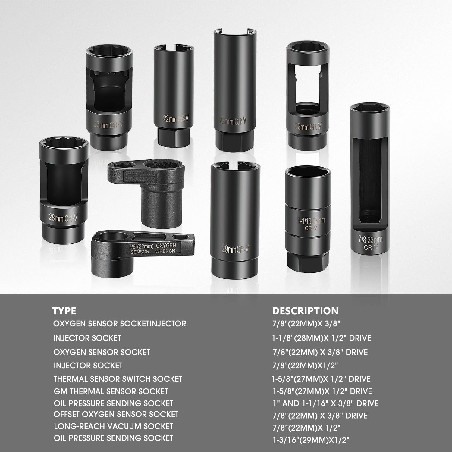DNA MOTORING chrome-vanadium sockets endure tough workshop conditions