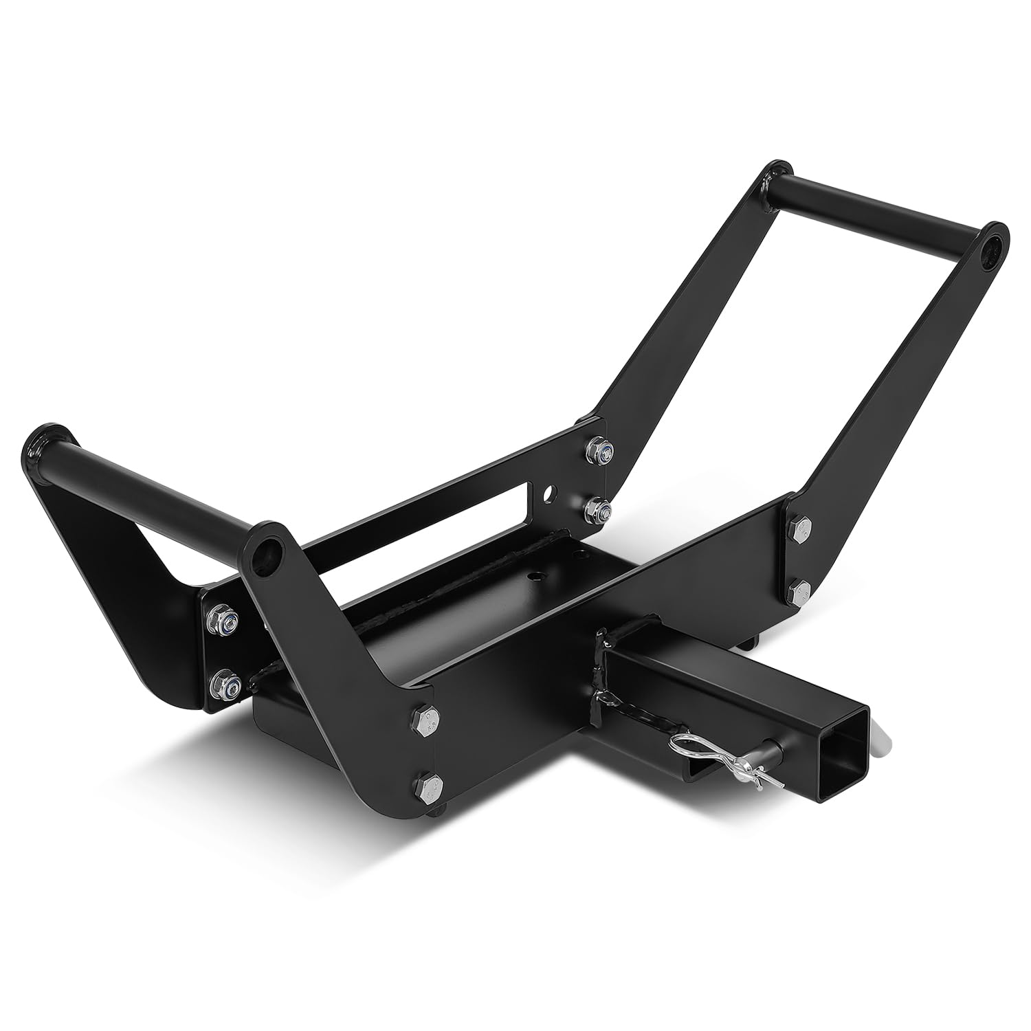 DNA Motoring cradle winch mount plate close-up of rugged steel for secure off-road mounting.