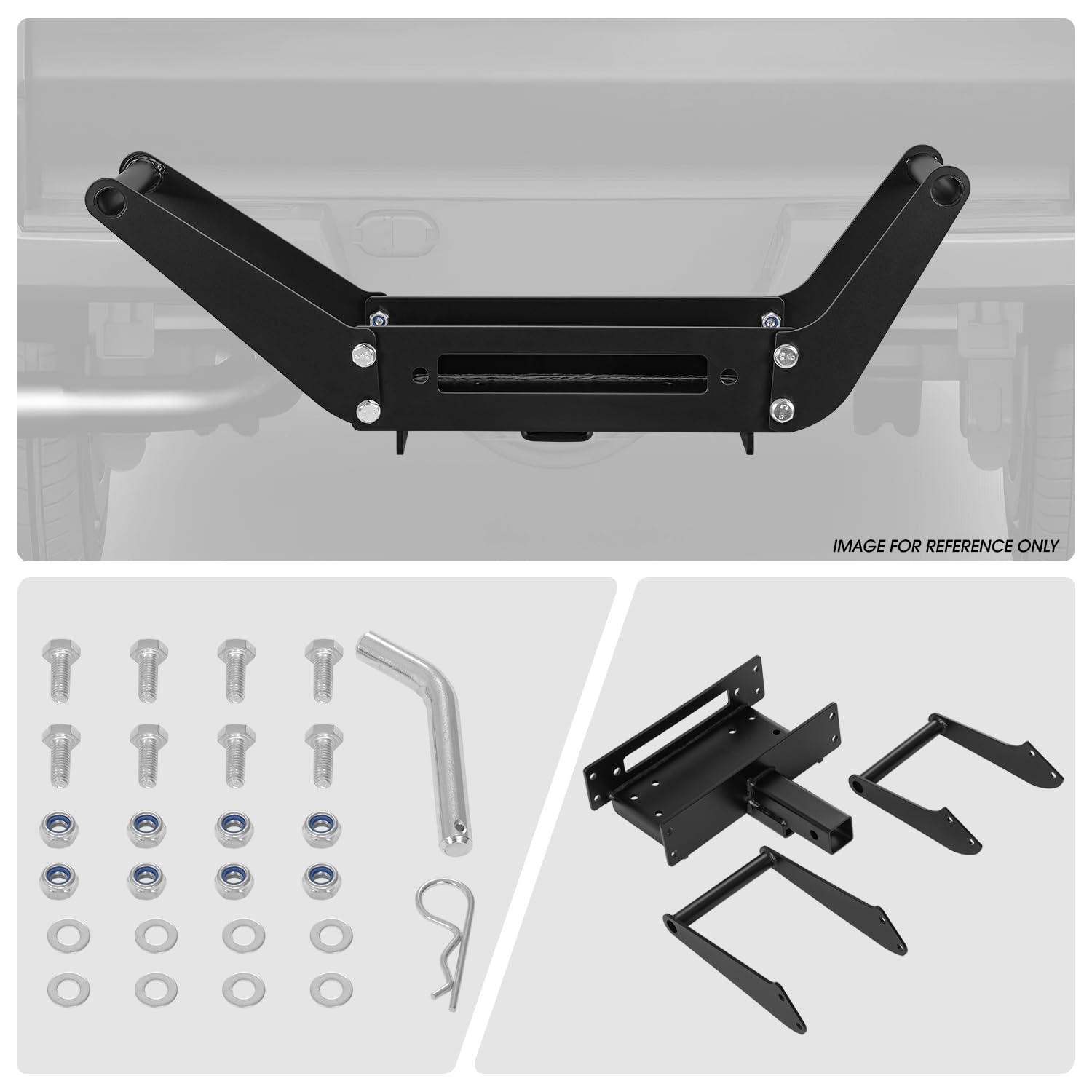 DNA Motoring cradle winch mount plate compatible with multiple winch brands.