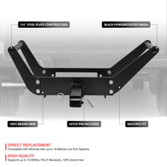 DNA Motoring cradle winch mount plate powder-coated finish resists rust.