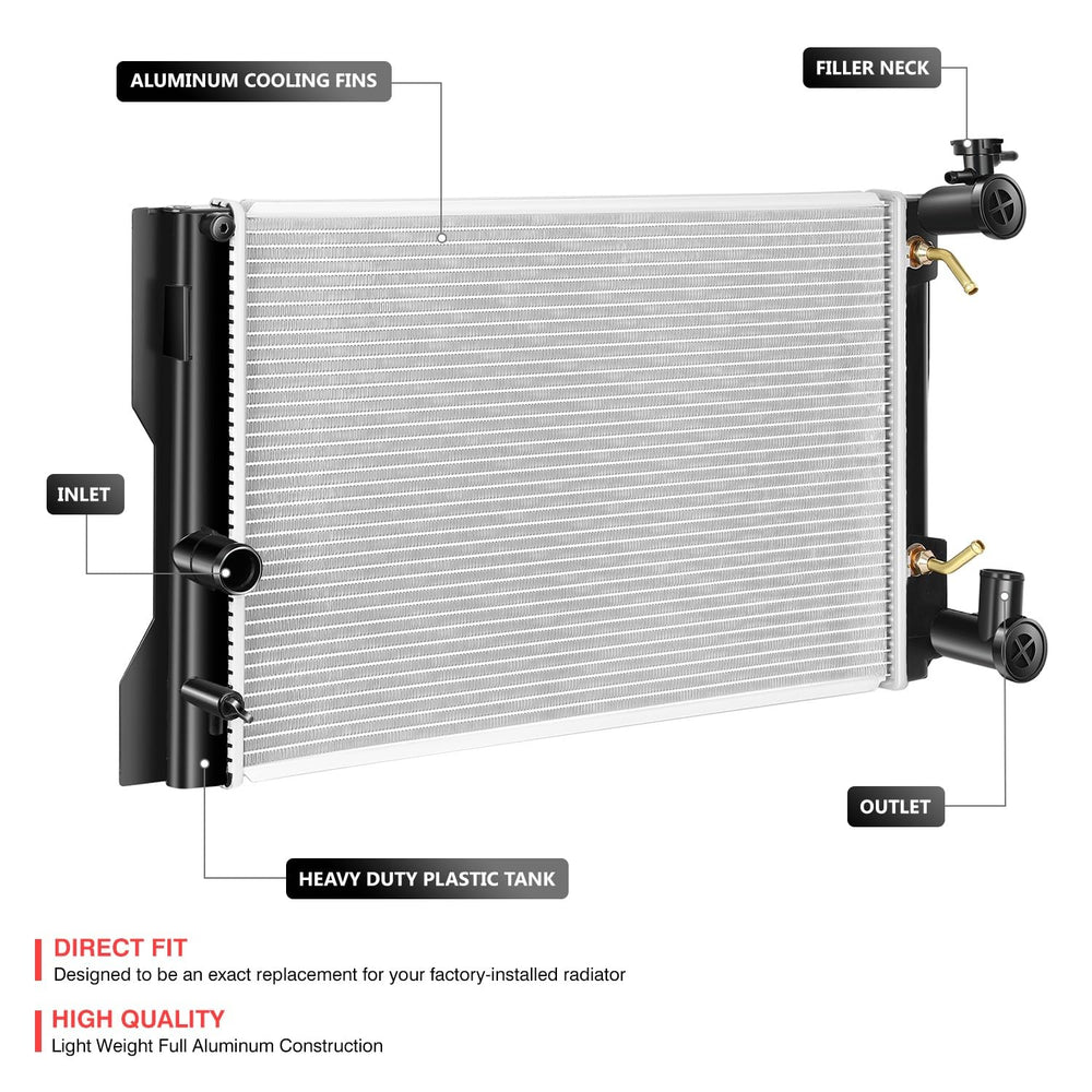 DNA Motoring CU13106 core detail with aluminum construction