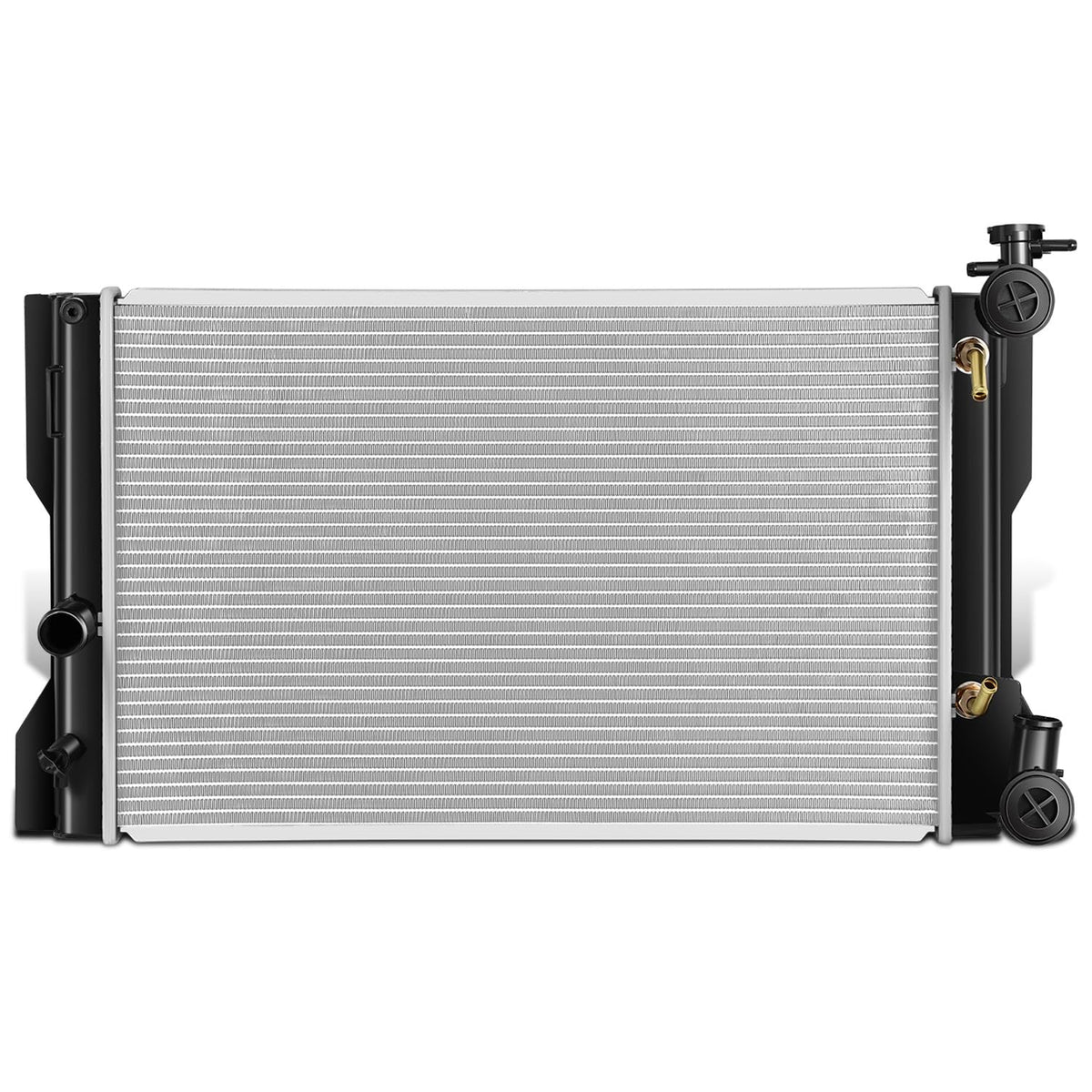 DNA Motoring CU13106 radiator front view showing bolt-on fit