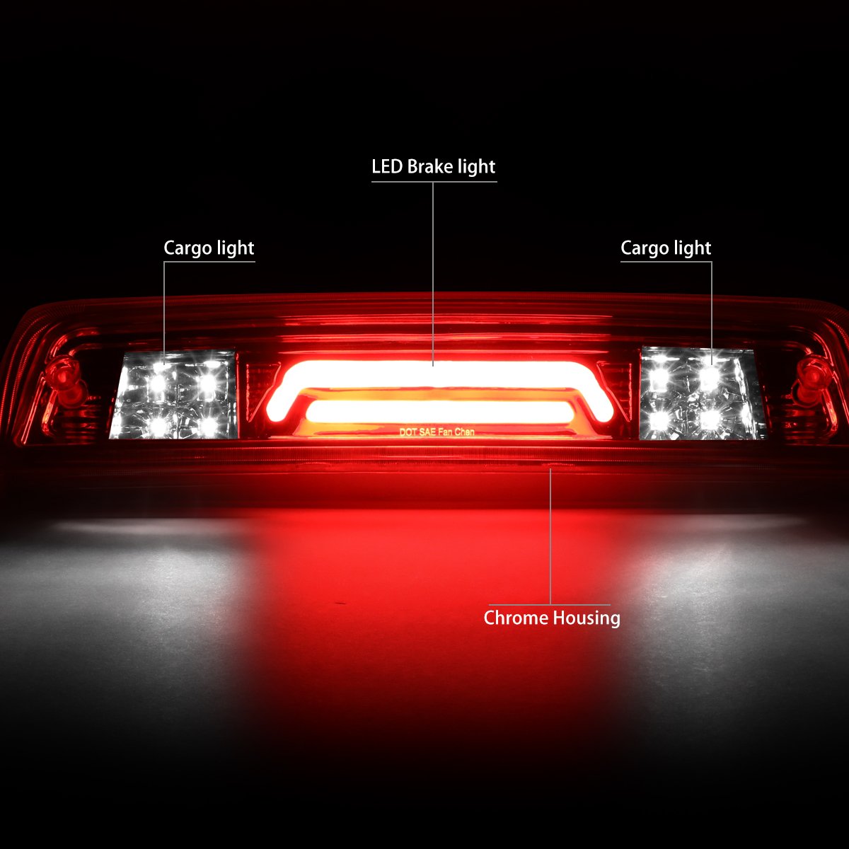 DNA MOTORING DRAM09 chrome housing highlights Ram rear design with bright LEDs