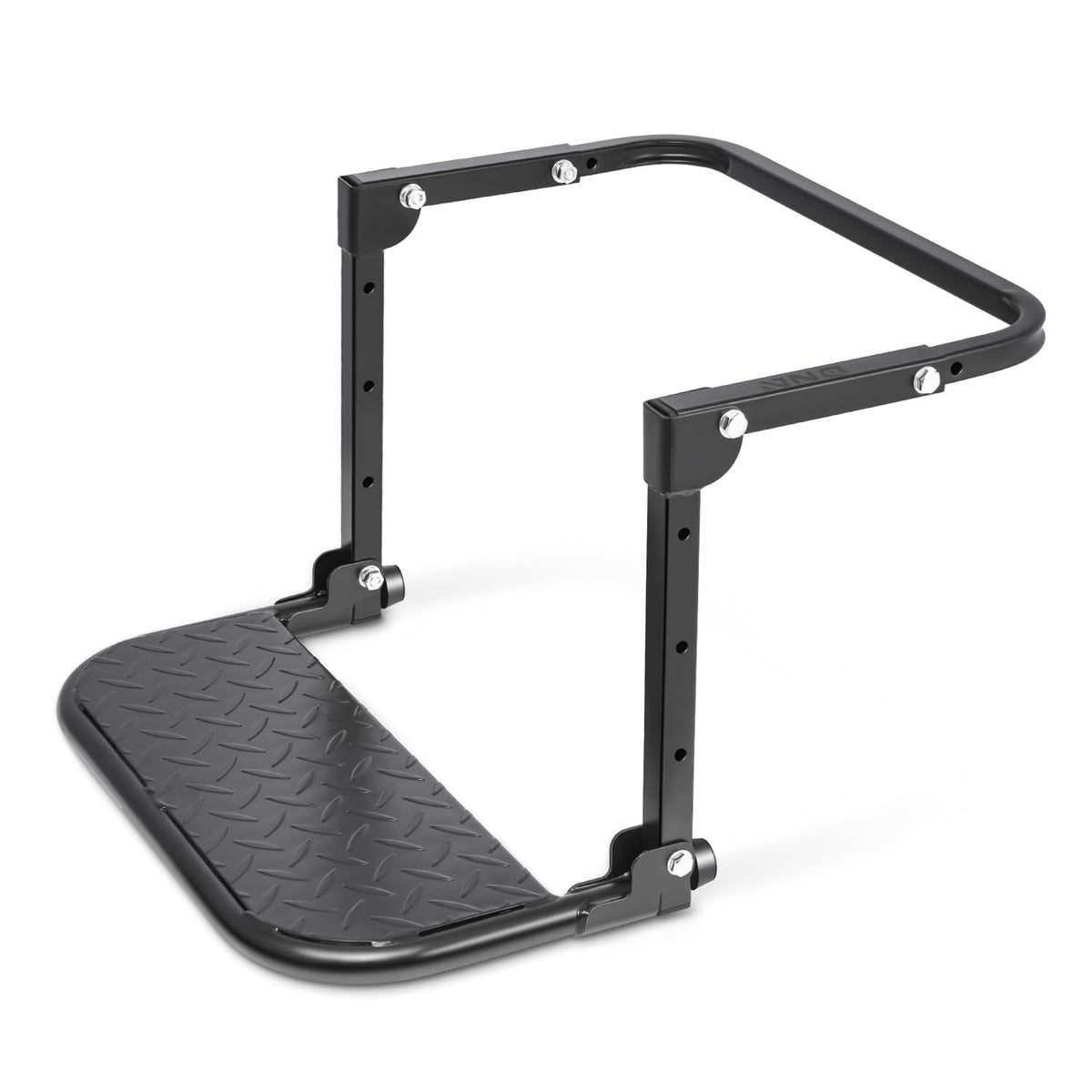DNA Motoring folding tire step offers a sturdy platform for safe vehicle access.