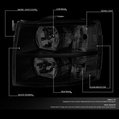 DNA Motoring HL-OH-CSIL07-BK-SM front view right for improved road illumination