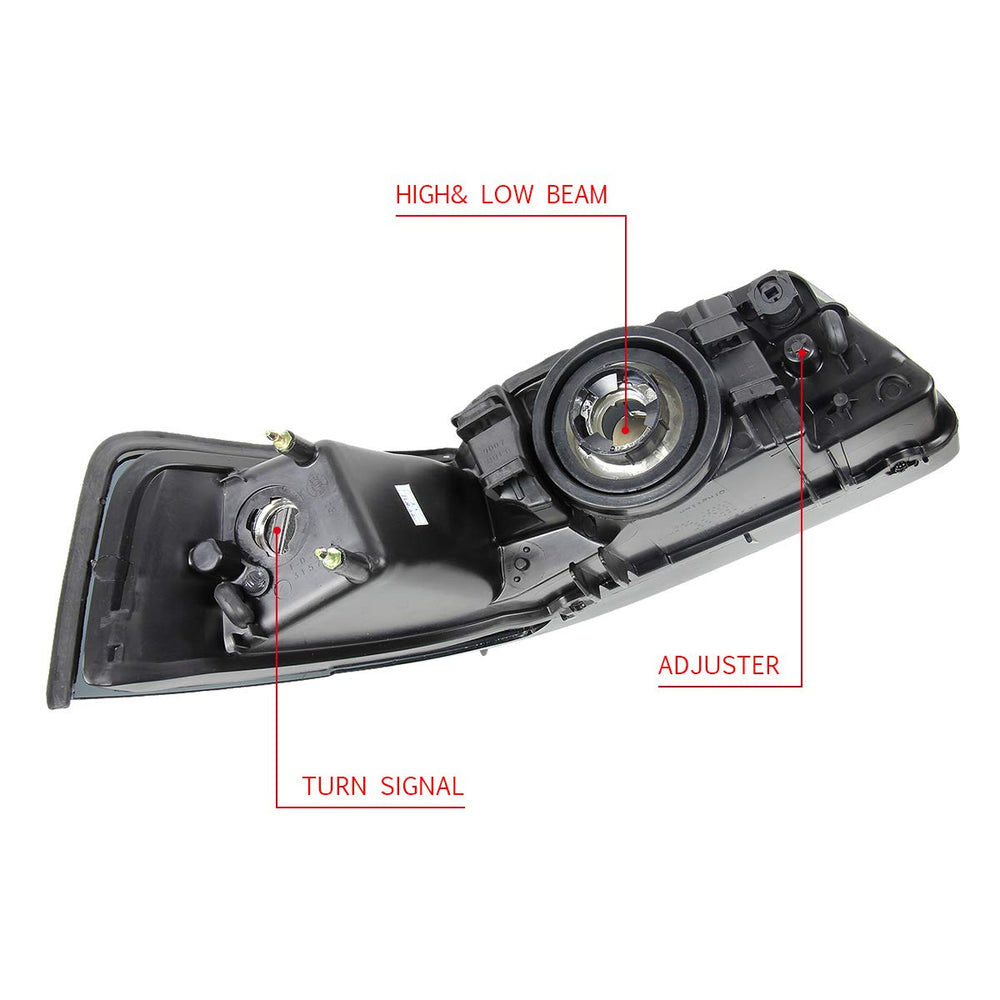 DNA Motoring HL-OH-FM99-BK-CL1 headlight package image shows a complete replacement pair.