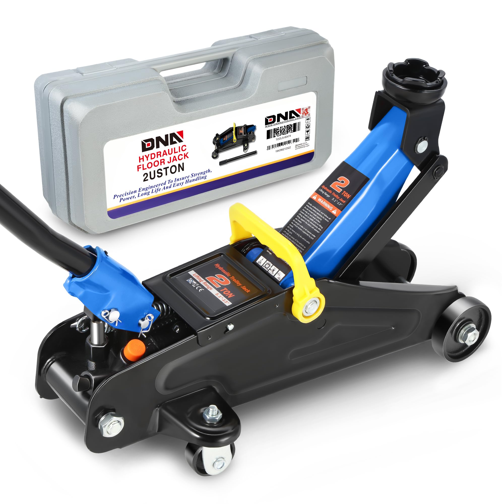 DNA Motoring low-profile jack side view for under-vehicle access