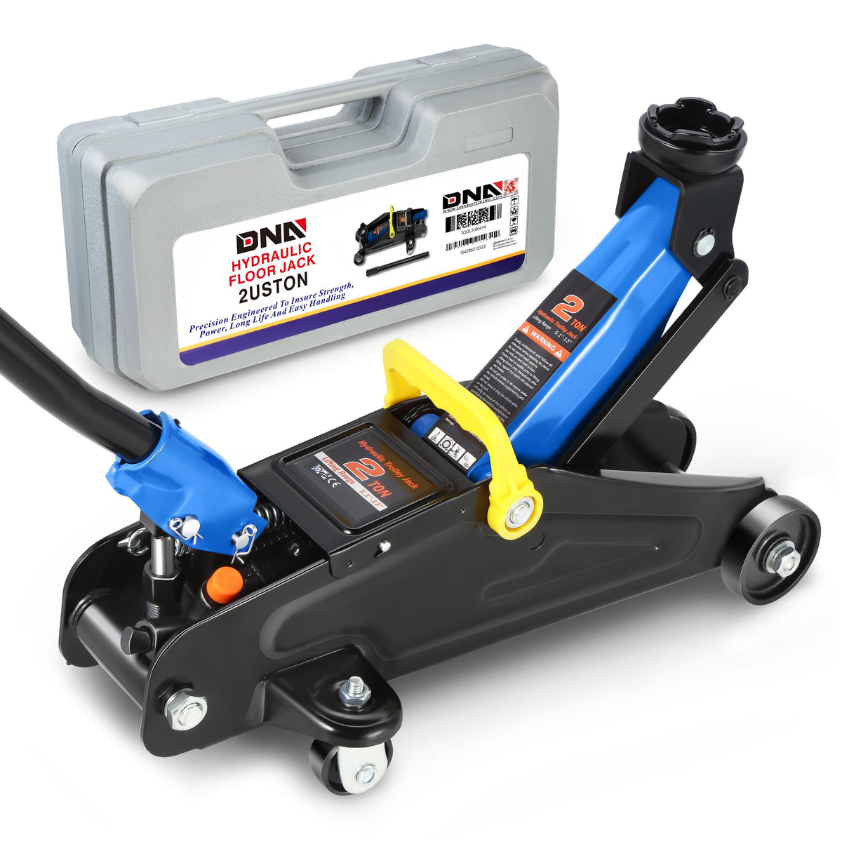 DNA Motoring low-profile jack side view for under-vehicle access