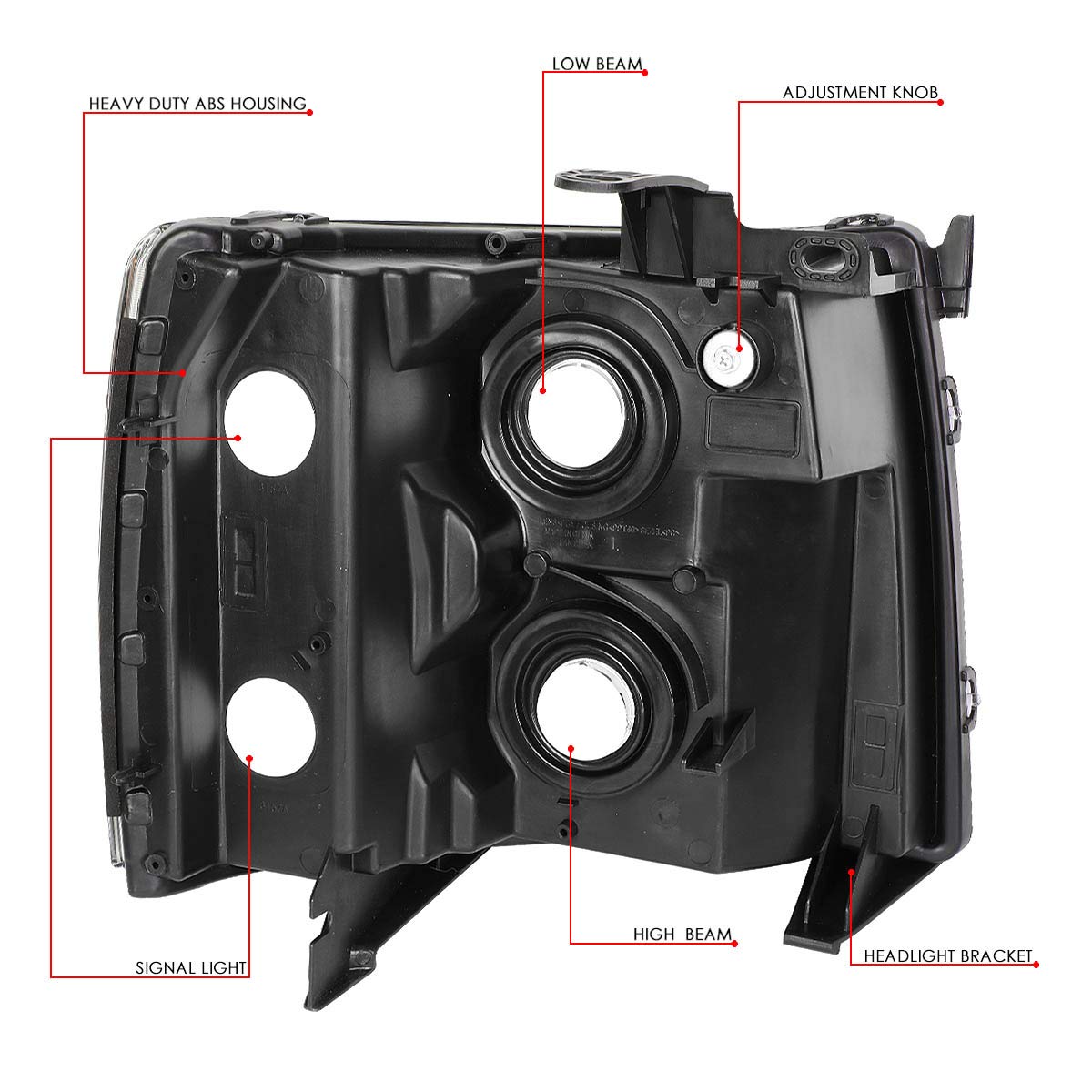 DNA Motoring HL-OH-CSIL07-CH-AM packaging shows complete headlight set.