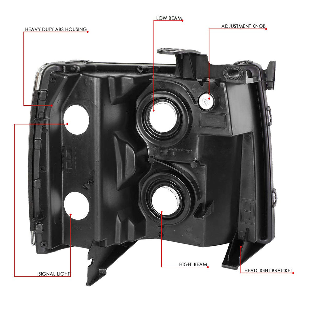 DNA Motoring HL-OH-CSIL07-CH-AM packaging shows complete headlight set.