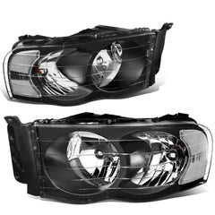 DNA MOTORING headlights front view for 02-05 Ram with enhanced visibility and style