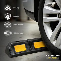 DNA Motoring parking stopper side view demonstrates stable performance on smooth floors.