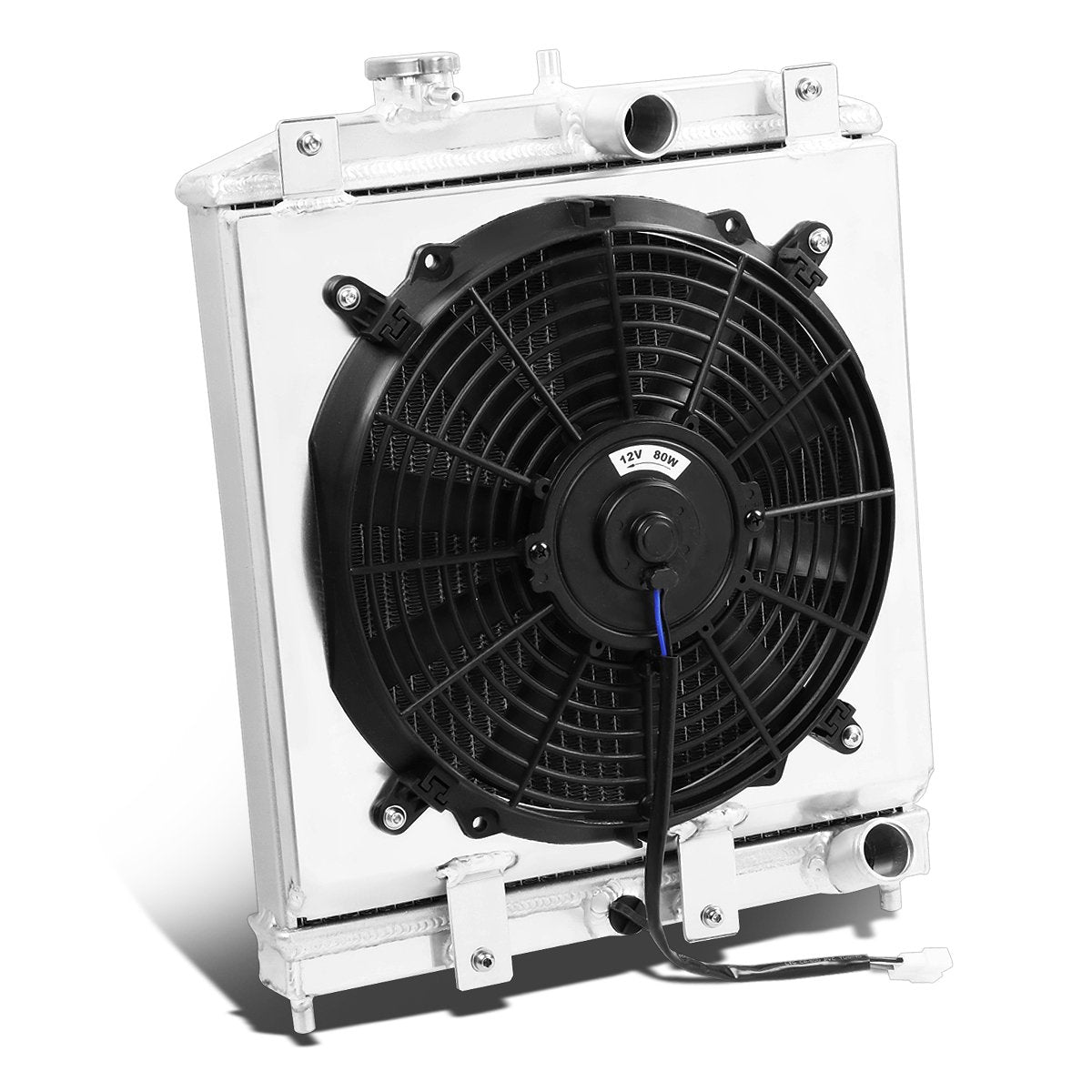 DNA Motoring RA+FS-HC92-42-2 radiator with integrated fan shroud for Civic/Del Sol/Integra.