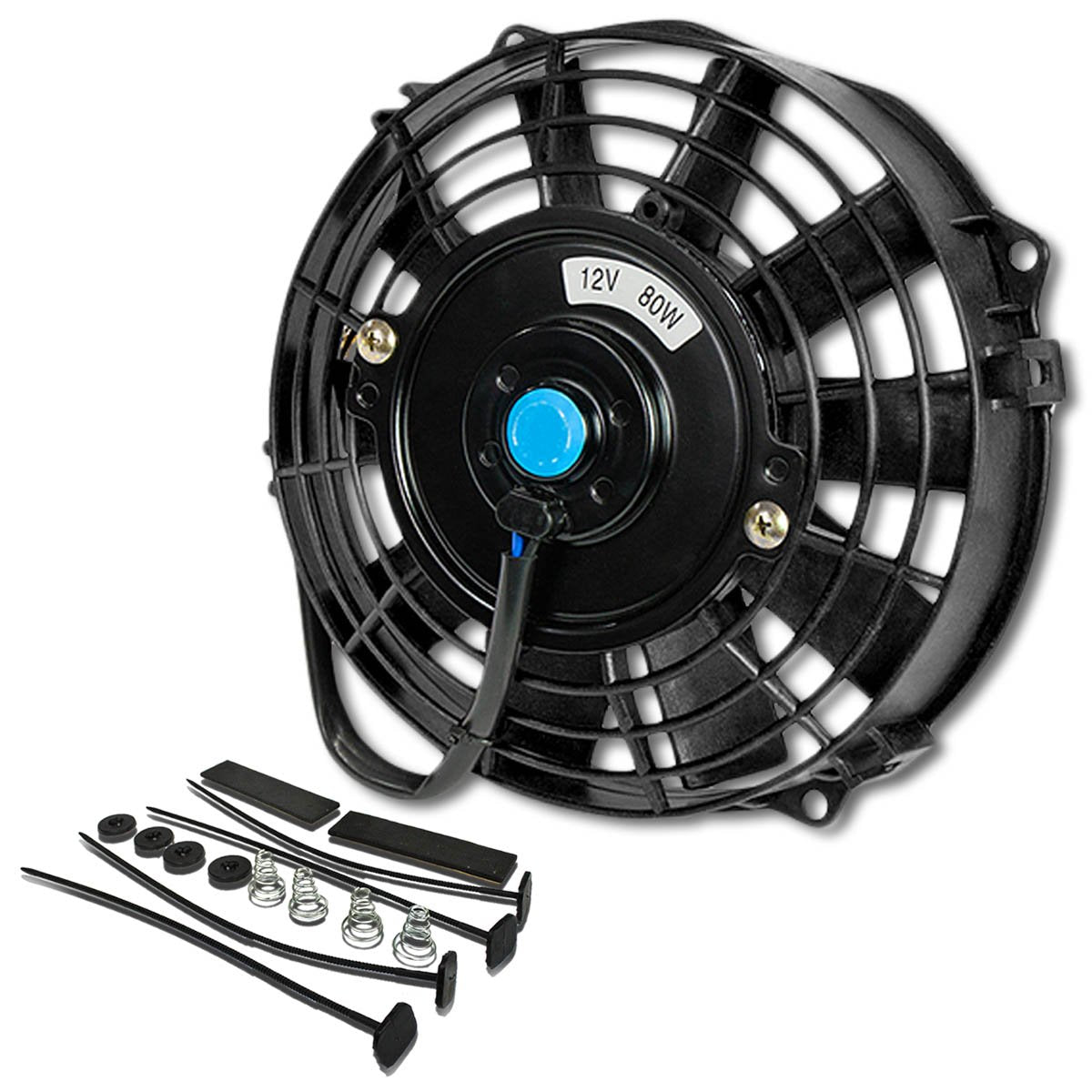 DNA Motoring RAF-7inch slim radiator fan delivering high airflow in a compact engine bay