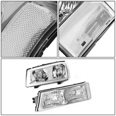 DNA MOTORING Silverado bumper light chrome finish in a front view