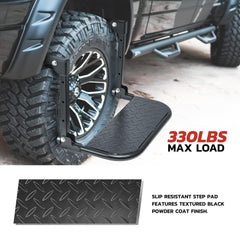 DNA Motoring slip-resistant step pad helps secure footing during climbs.