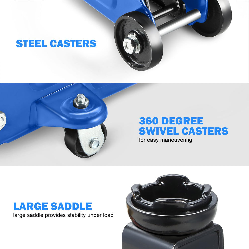 DNA Motoring swivel casters enable smooth maneuvering in tight garages