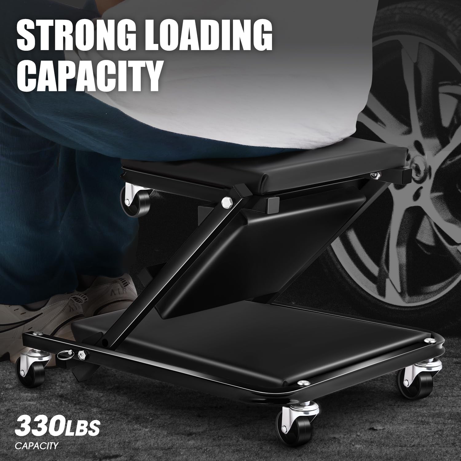 DNA Motoring thick padded seat cushion adds comfort during sessions.