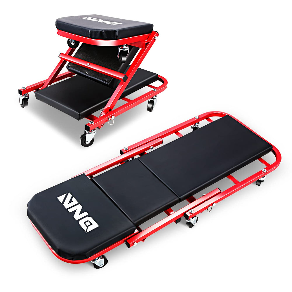 DNA MOTORING 40-inch rolling creeper-seat for smooth garage mobility.