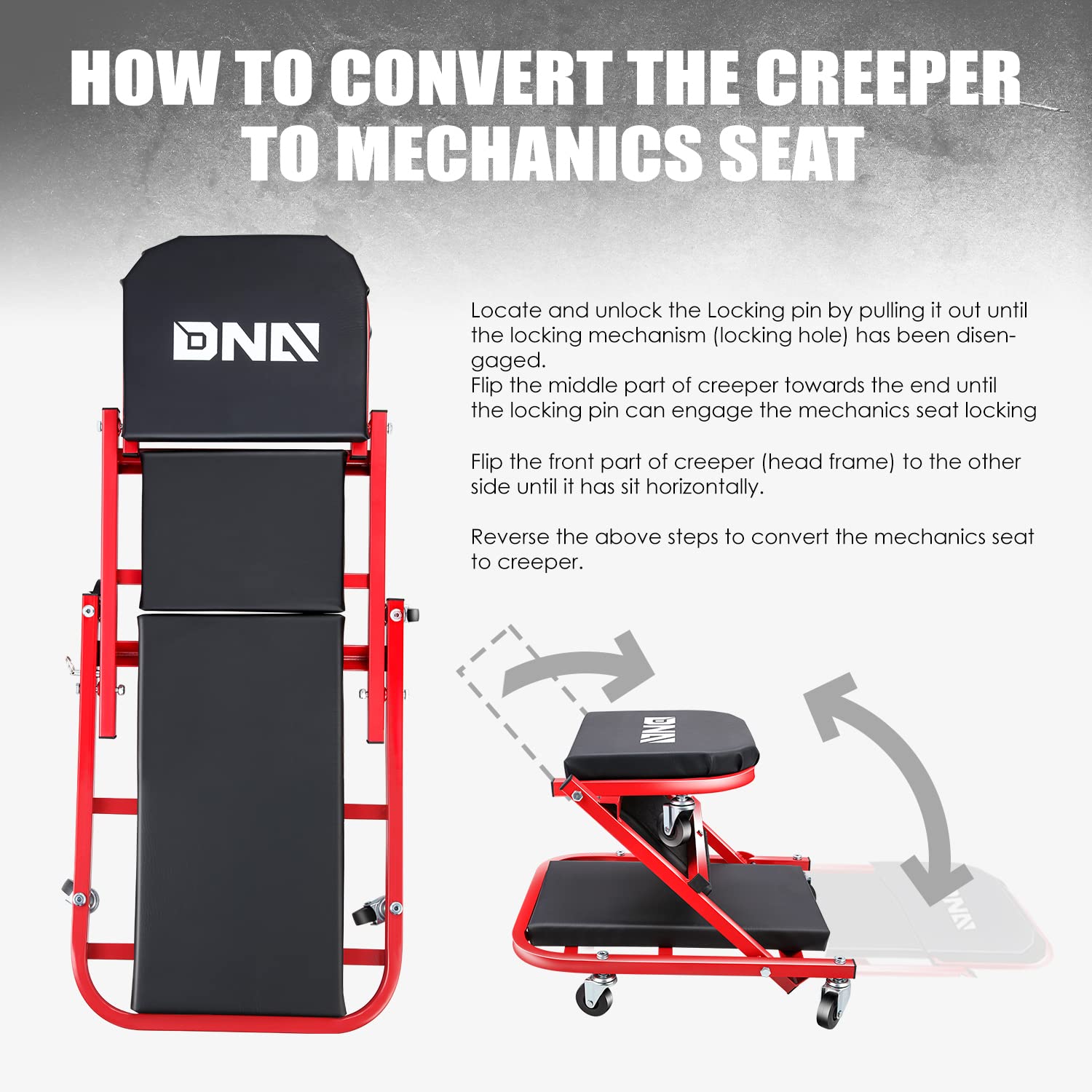 DNA MOTORING heavy-duty tubular frame for long-lasting durability.