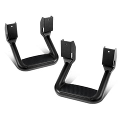 DNA Motoring universal aluminum side hoop steps installed on a pickup for easy entry.