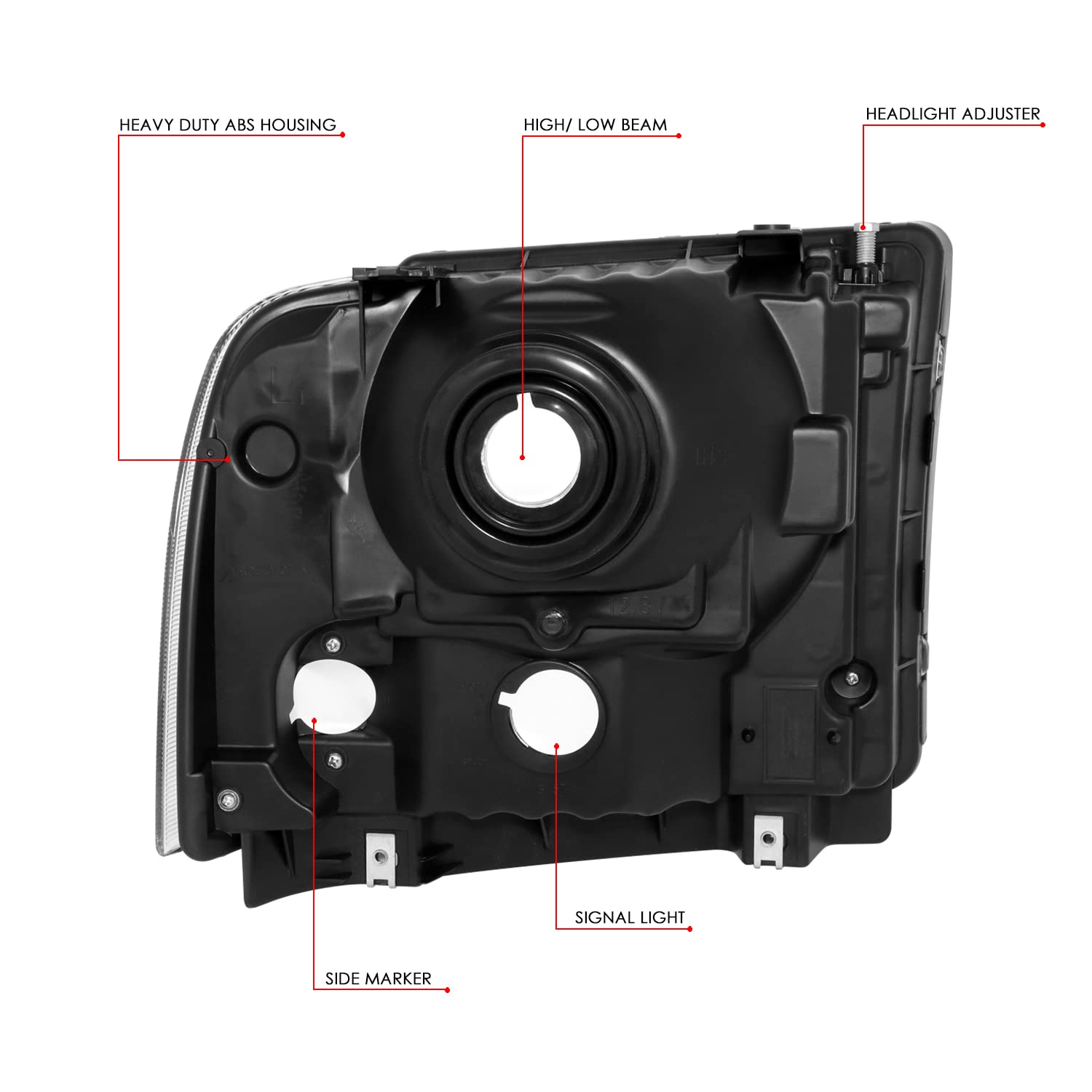 DNA MOTORING headlamps complete set, includes driver and passenger units
