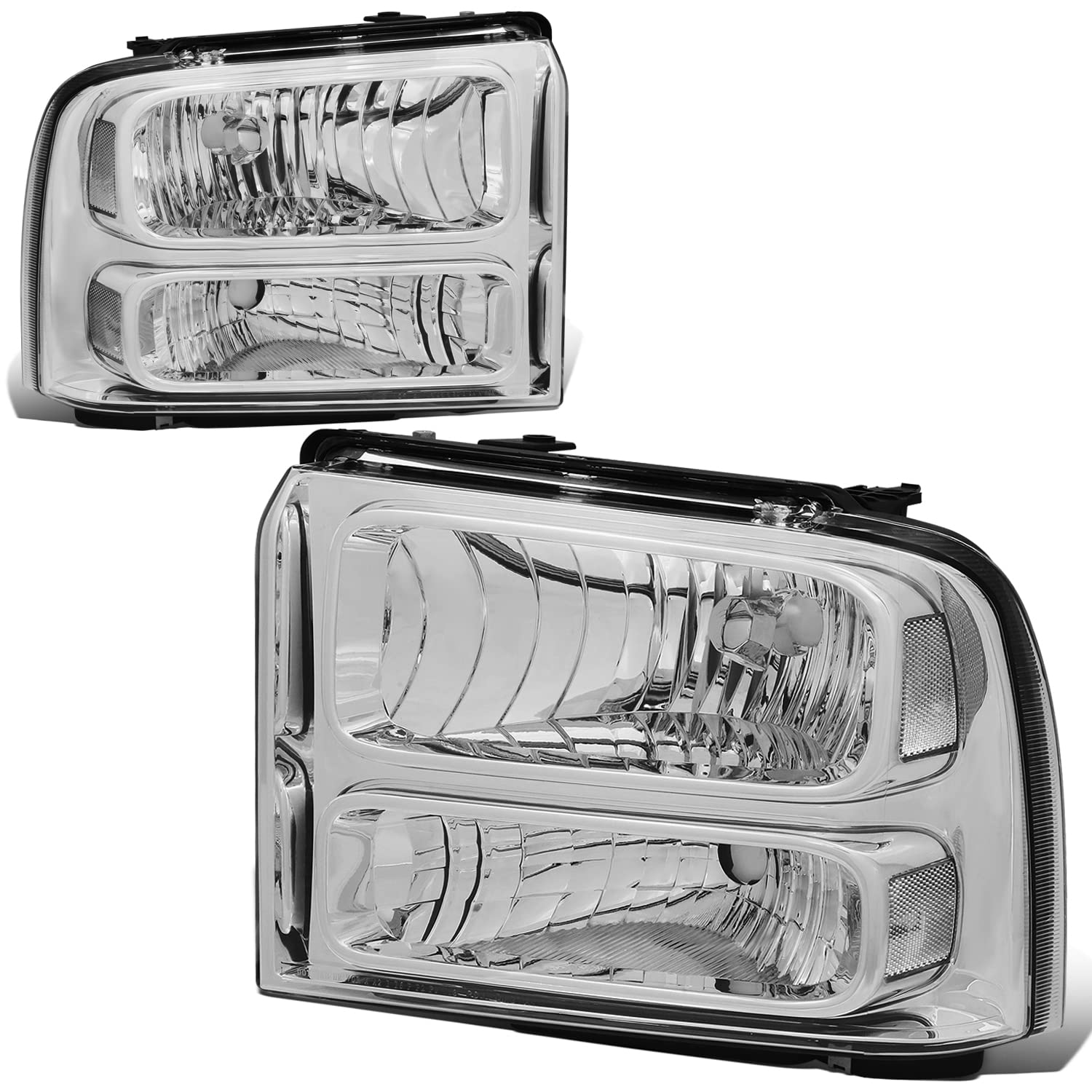 DNA MOTORING headlamps front-view assembly for Ford F-250/F-350/F-450/F-550 SD, boosts nighttime visibility
