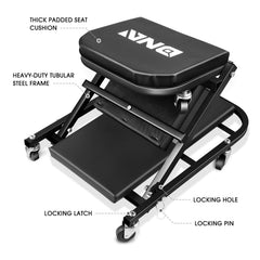 DNA Motoring six-swivel casters for smooth garage movement.