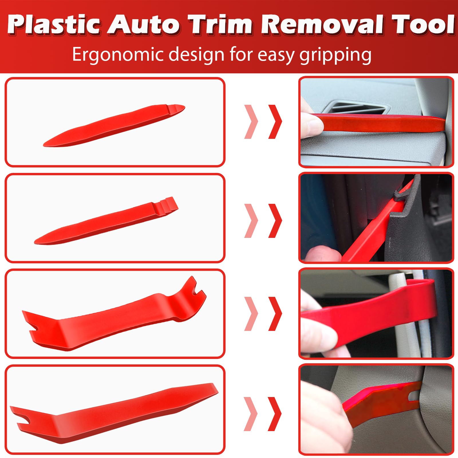 Doaho dashboard panel removal tools reach tight spaces easily.