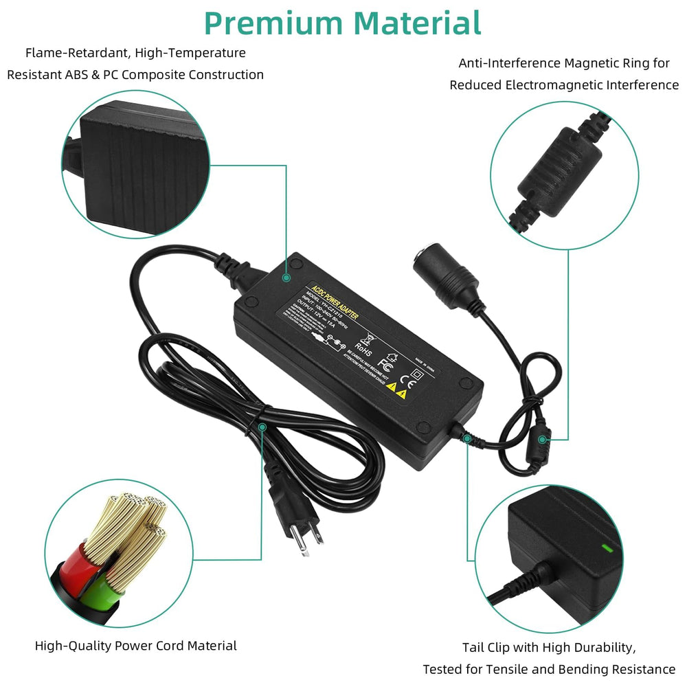 DOBVDLA 12V 15A power supply side view showing robust build for vehicles