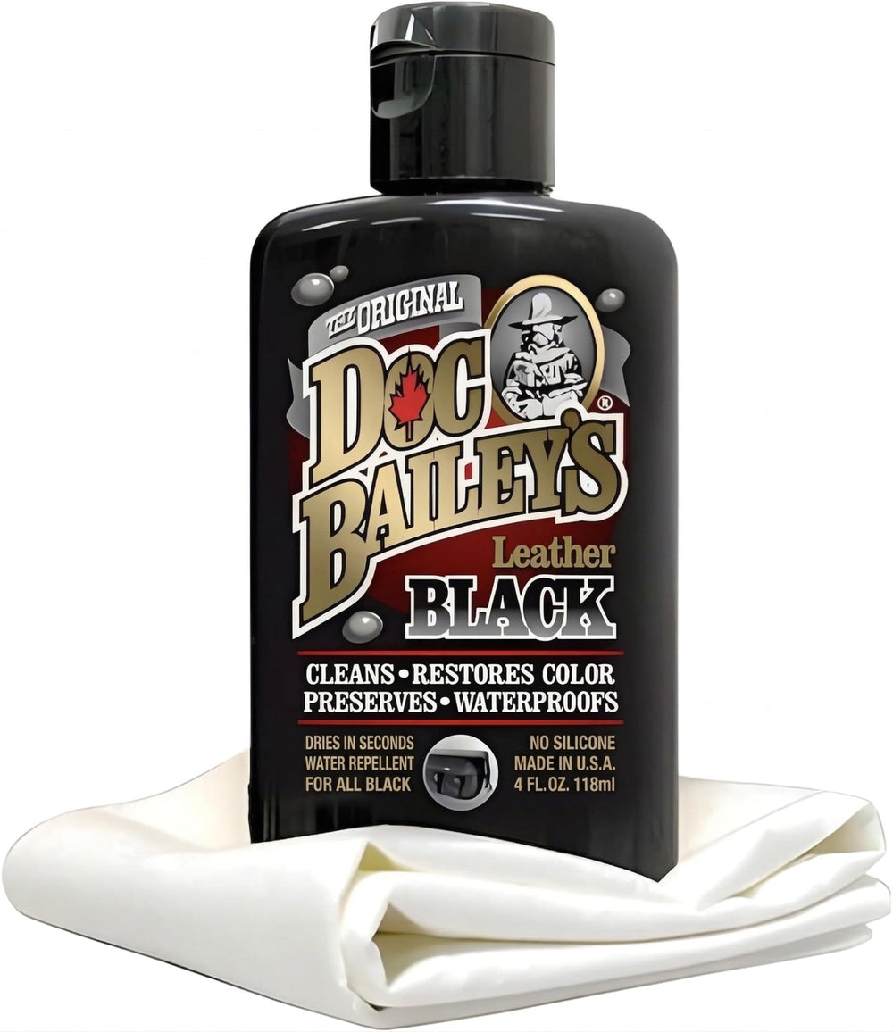 Doc Baileys bottle-dye-application for deep black color with lasting protection.