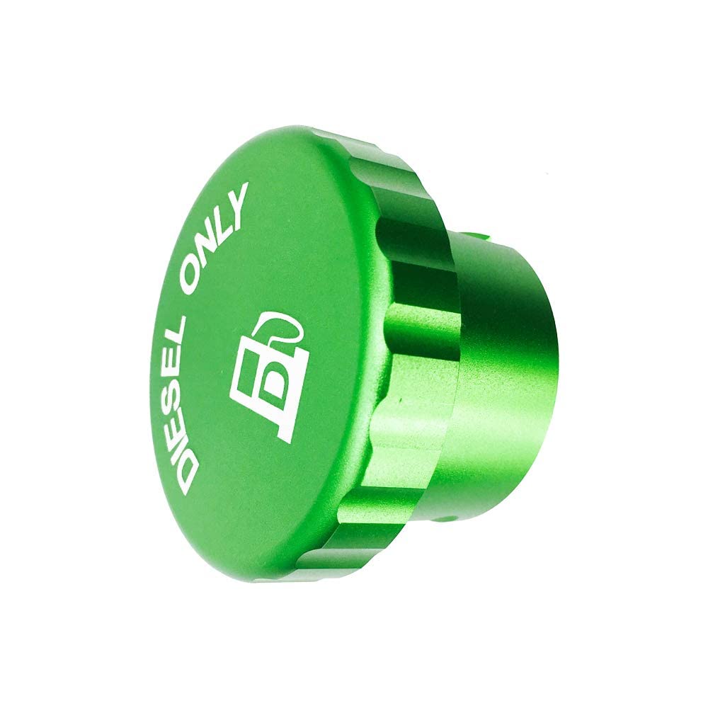 Close-up of the DOCA green cap with twist-and-seal design for easy fueling.