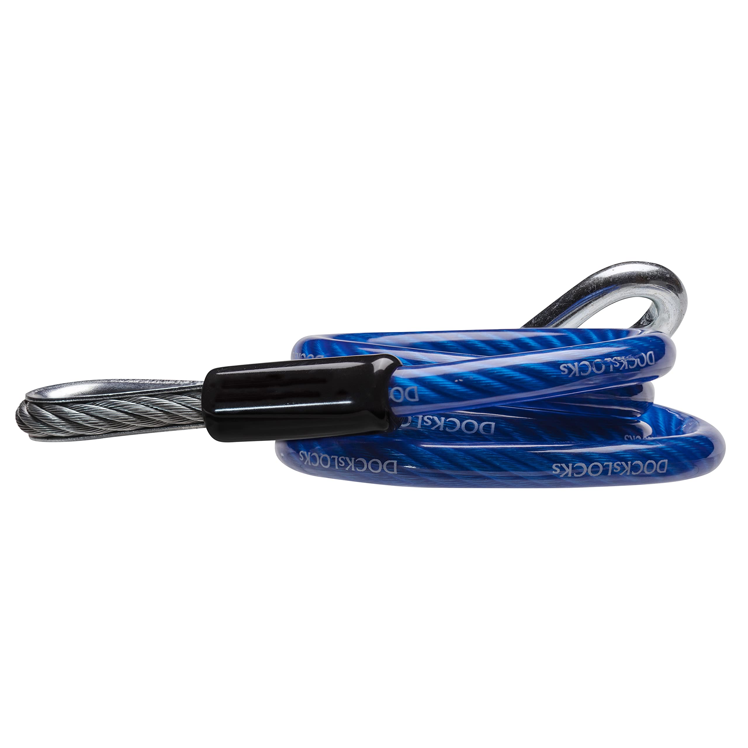 DocksLocks S-hook safety latch closeup highlights a spring-loaded latch to prevent unhooking.