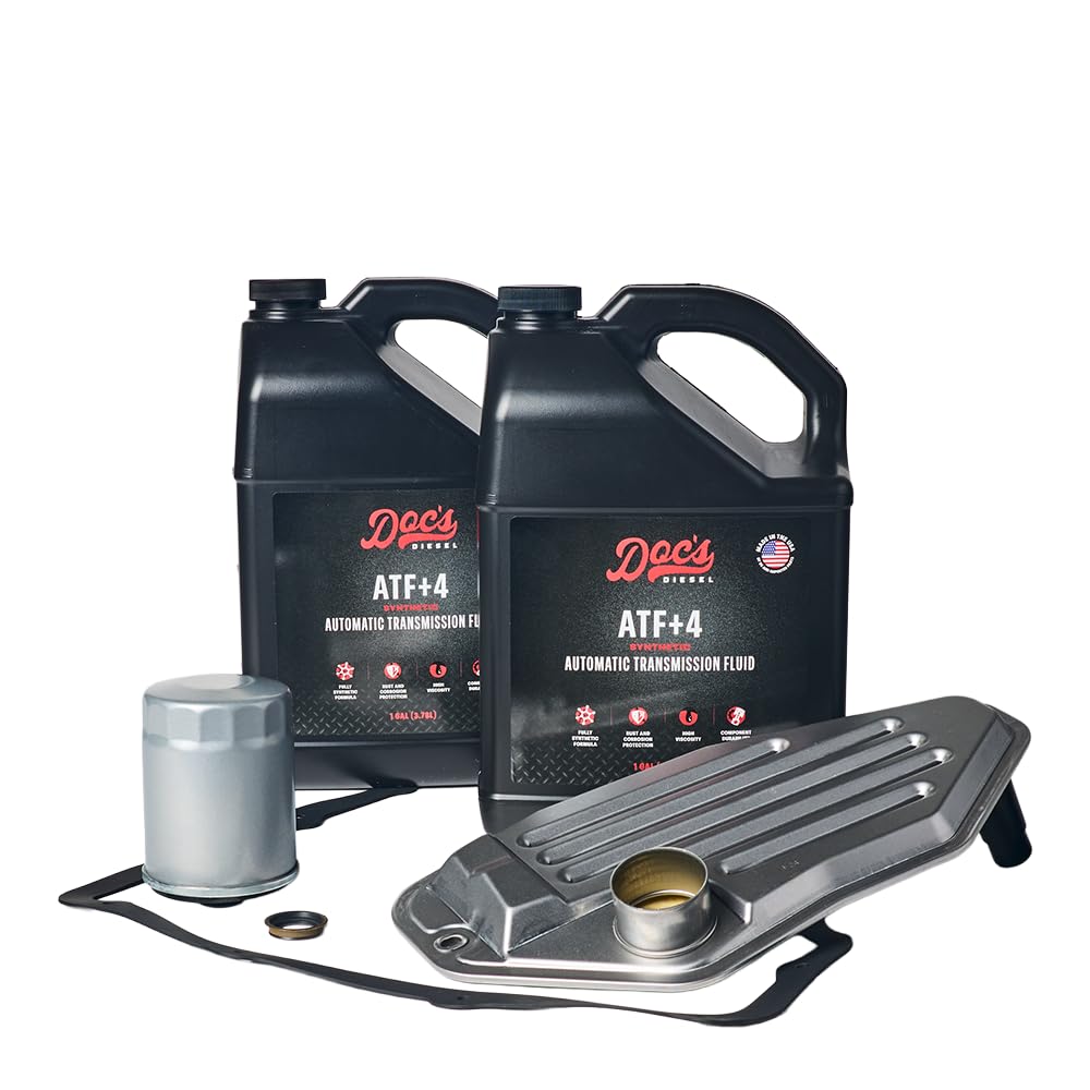 Doc's Auto Parts diesel ATF 4 fluid bottle pour for clean, controlled transfer.