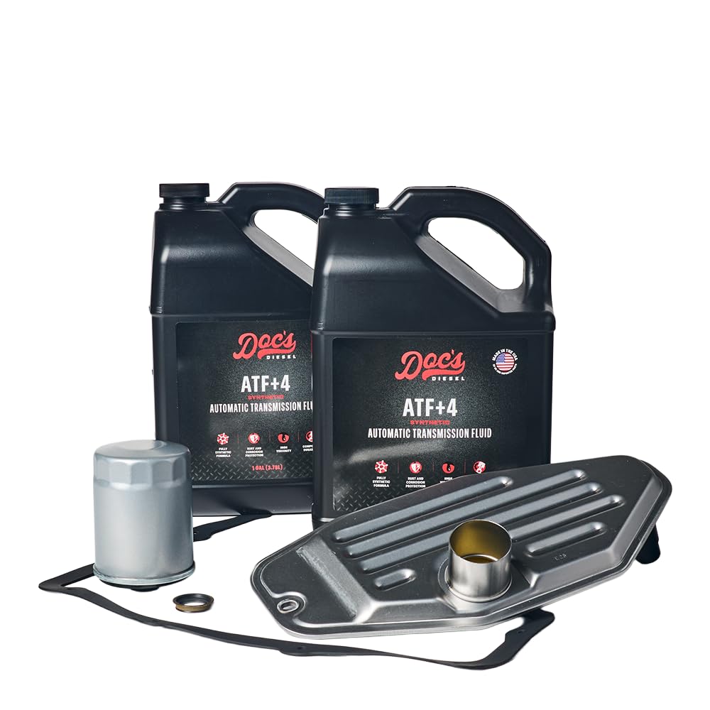 Doc's Auto Parts diesel ATF4 fluid bottle closeup for RAM 6.7L compatibility