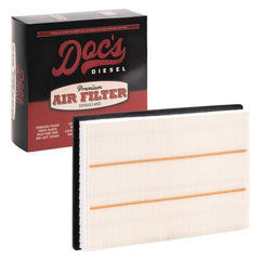 Doc's Diesel Filter DPA3462-6 close-up shows deep pleated paper for grime capture.