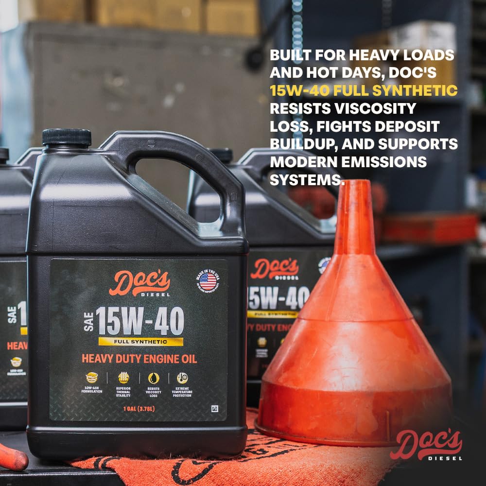 Doc's Diesel 15W-40 drum cap closeup, signaling secure sealing and reliability.